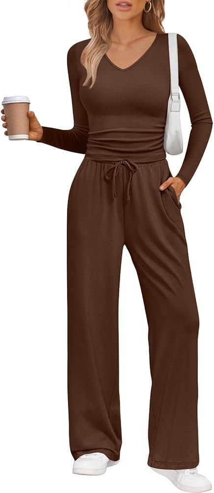 Trendy Queen 2 Piece Lounge Sets for Women Fall Outfits 2025 Fashion Two Piece Sweatsuits Busines... | Amazon (US)