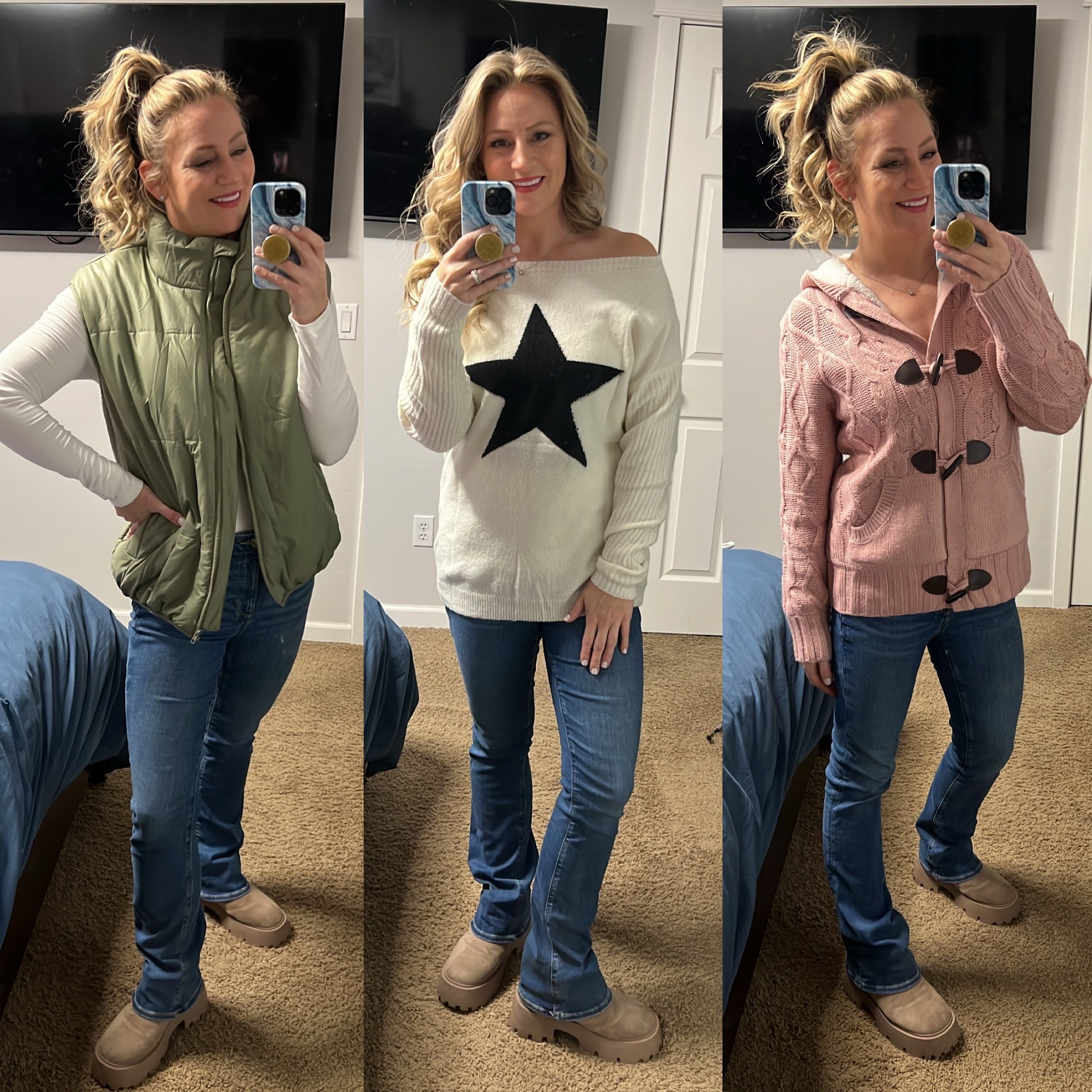 Winter months call for cozy & warm clothes. Here is my newest try on haul. A mix of Amazon, Pink Lily & American Eagle.

#LTKfindsunder50 #LTKstyletip #LTKover40