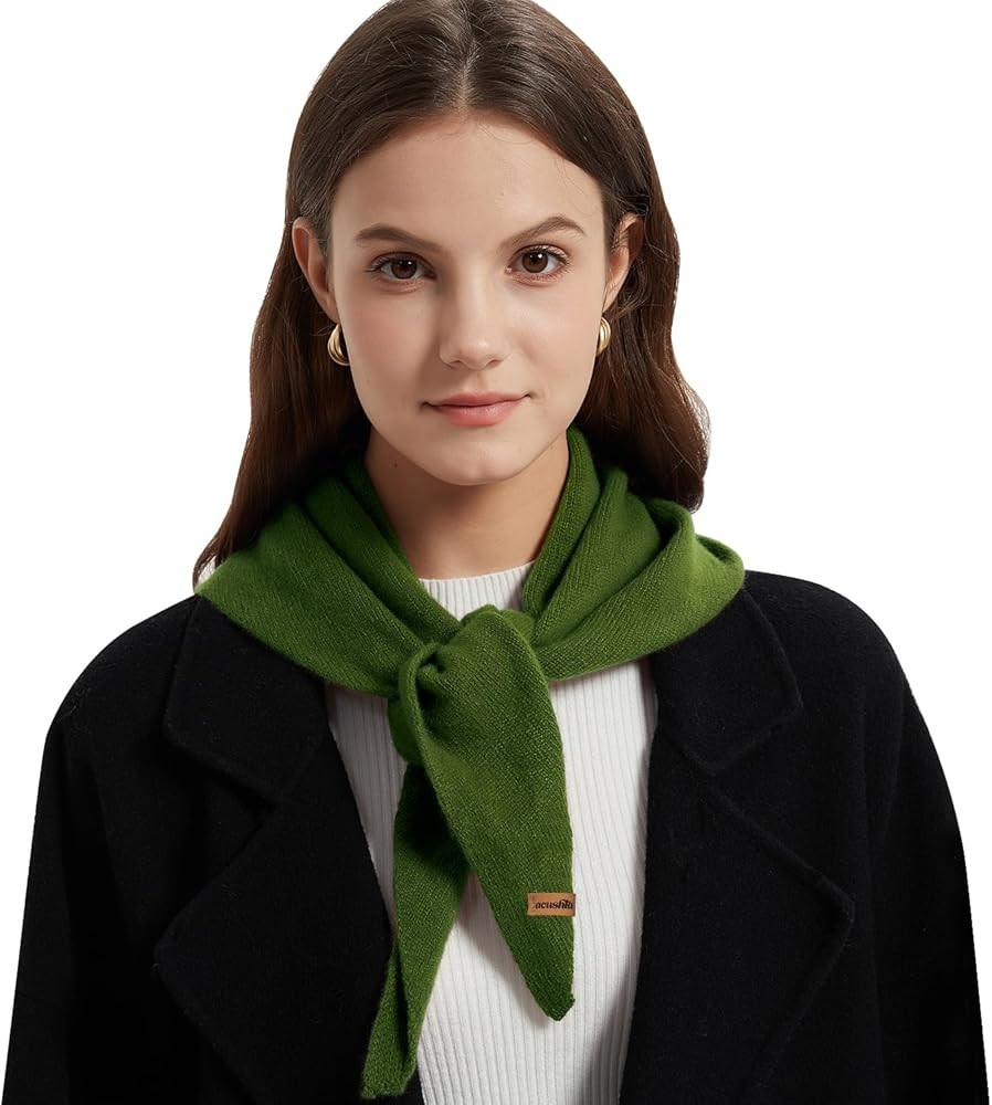 ACUSHLA 100% Merino Wool Triangle Scarf for Women Winter Neck Gaiter Warmer Knit Hooded Scarf Sof... | Amazon (US)