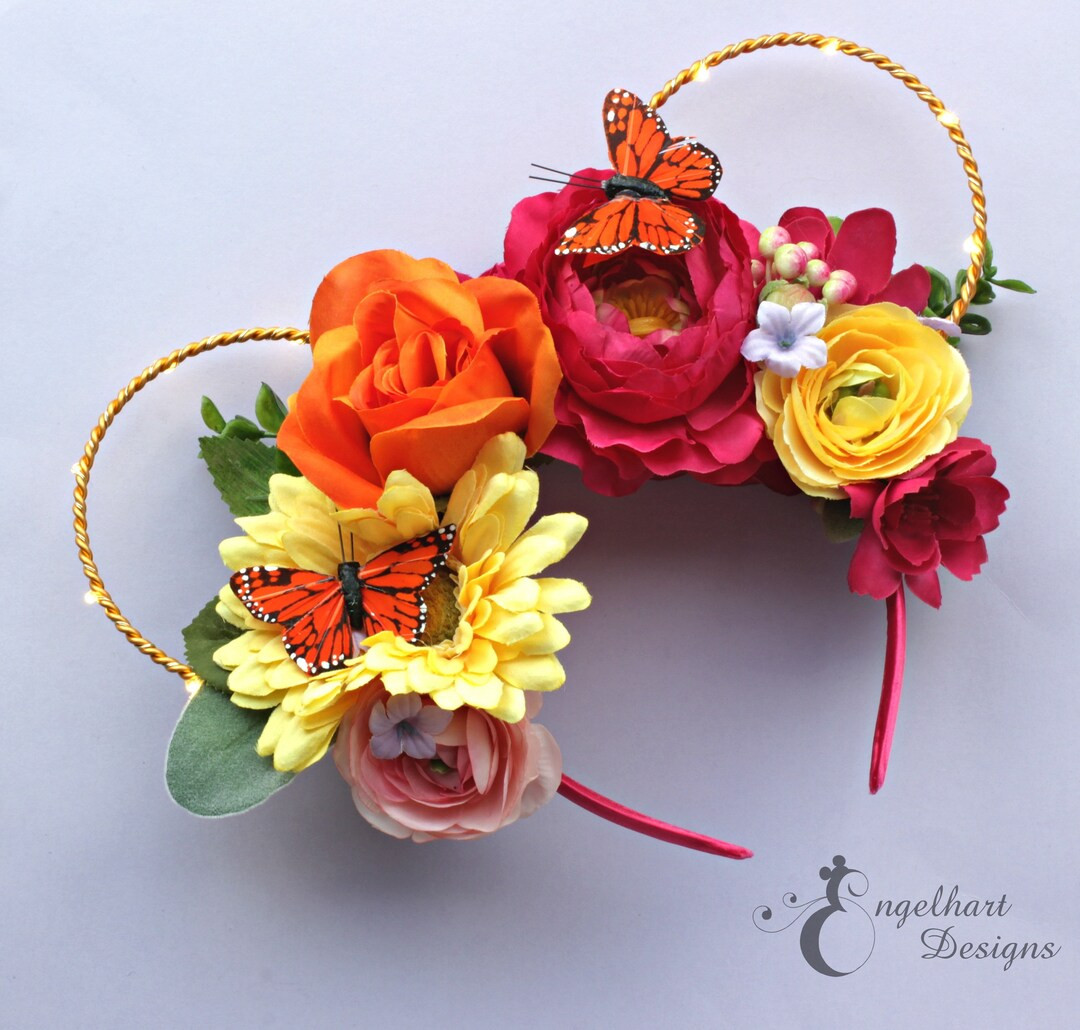 Butterfly Garden Floral Mickey Ears: Disney Flower and Garden Festival Minnie Mouse Headband With... | Etsy (US)