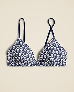 French bikini top in blue stamp floral | J. Crew US