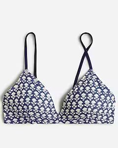 French bikini top in blue stamp floral | J.Crew US