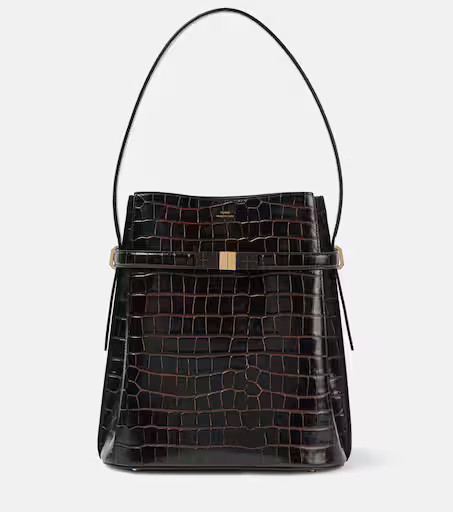 Croc-effect leather bucket bag | Mytheresa (US/CA)