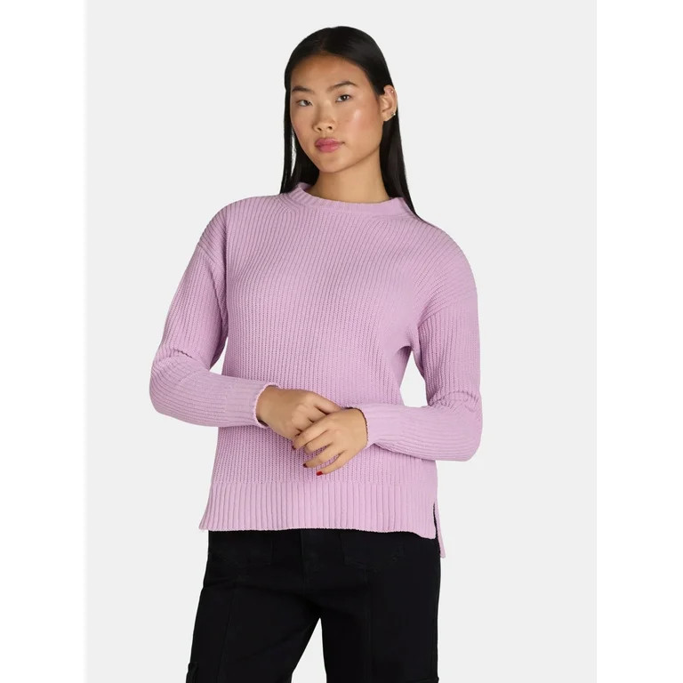 Time and Tru Women's Chenille Pullover Sweater with Long Sleeves, Sizes XS-XXXL | Walmart (US)