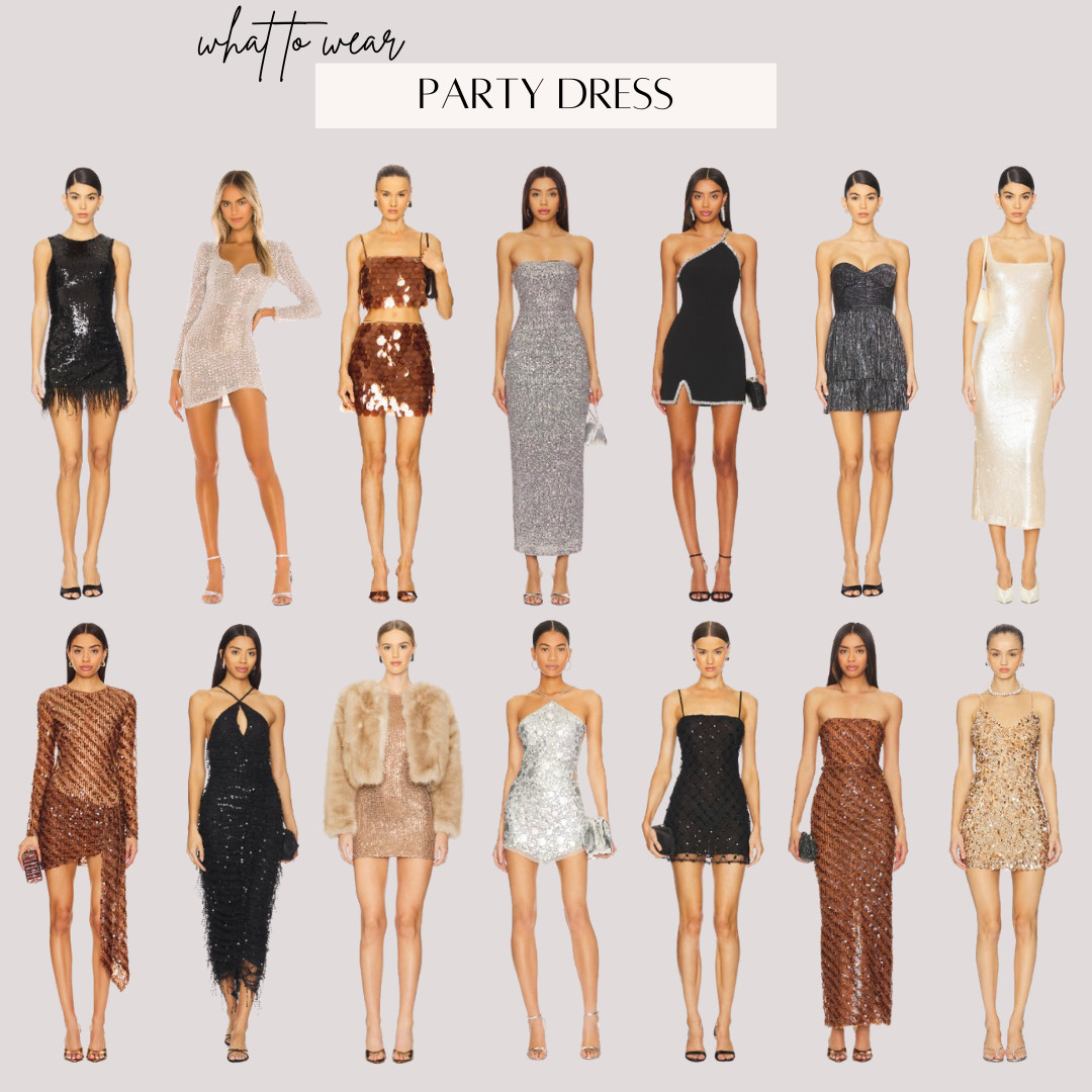 Holiday party outfits made to shine- perfect New Year’s Eve outfit inspo for parties, celebrations, and festive nights out.  Ring in the New Year in a stunning sequin dress or a shimmer dress that sparkles all night. 



ootd style fashion, gold dress, little black dress, sequin dress, silver dress, party dress, NYE outfit, women’s outfit, 
 

#LTKgrwm #LTKHoliday #LTKootd