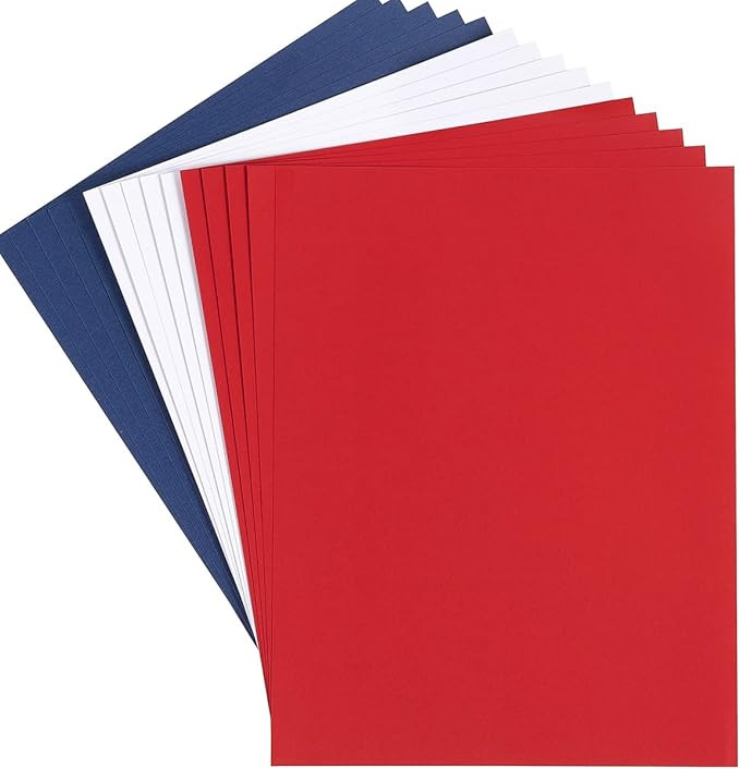 30 sheets Cardstock Paper 8 1/2 x 11 Inches for Fourth Of July Crafts, DIY Cards and Invitations ... | Amazon (US)