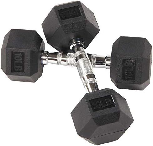 Rubber Encased Hex Dumbbell in Pairs | Amazon (US)