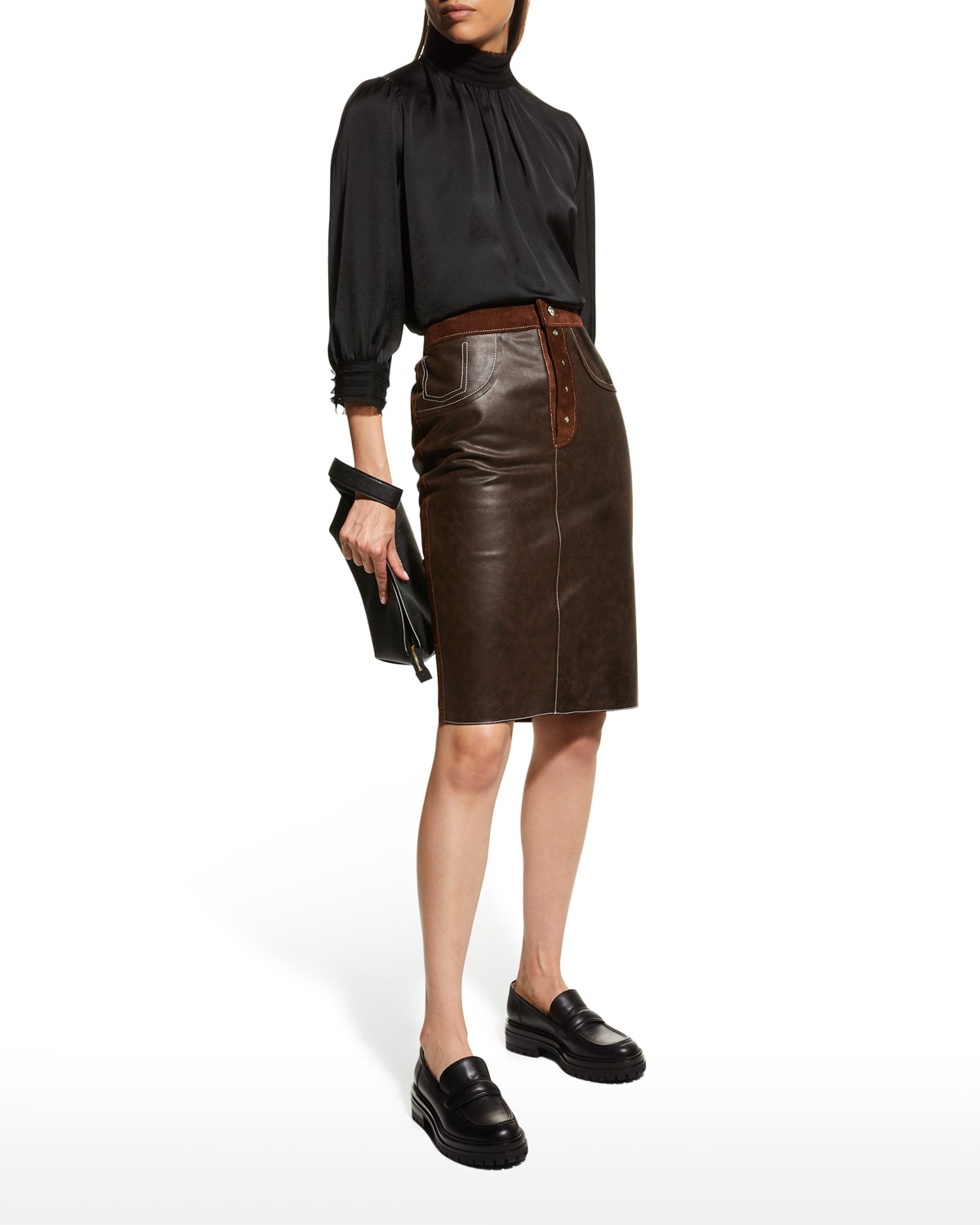 Leather Pencil Skirt | Neiman Marcus