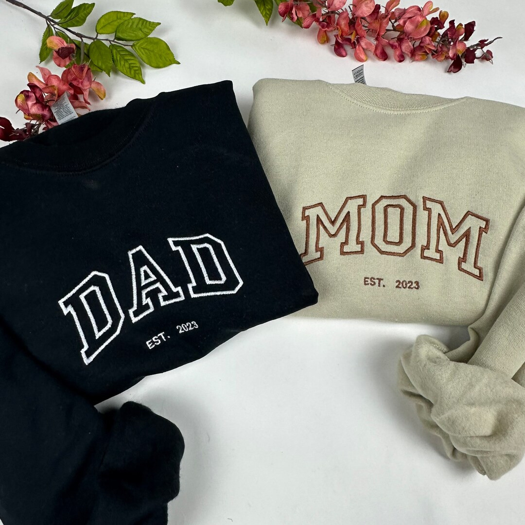 Mom/Dad Embroidered Crewneck Sweatshirt  - Mother’s Day Gift - Father's Day | Etsy (US)