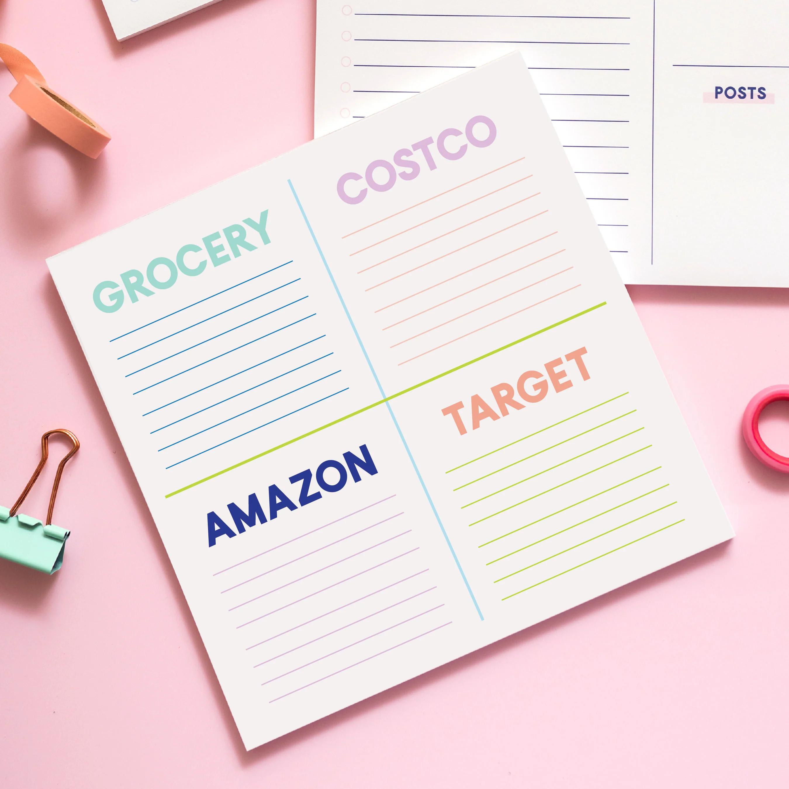 Personalized 4 Store Grocery List | Joy Creative Shop