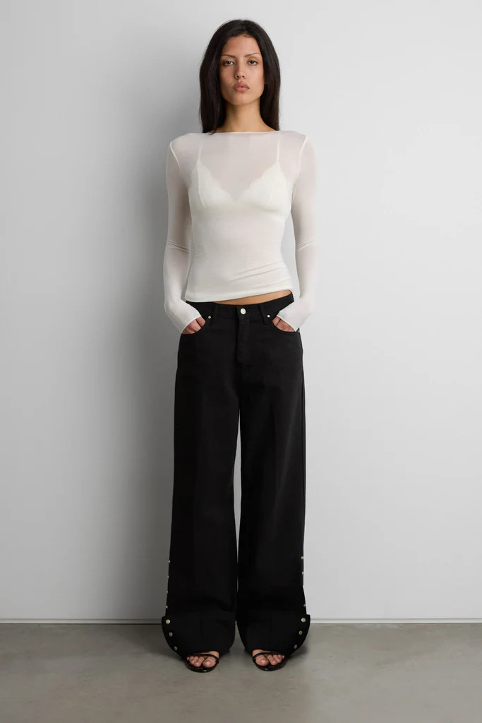 SHEER LIGHTWEIGHT BOAT NECK TOP | OAK + FORT