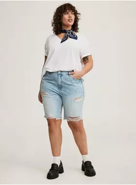 Perfect Bermuda High-Rise Denim  Short | Torrid (US & Canada)