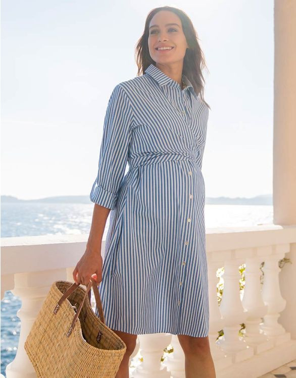Cotton & Lyocell Maternity & Nursing Shirt Dress | Seraphine UK