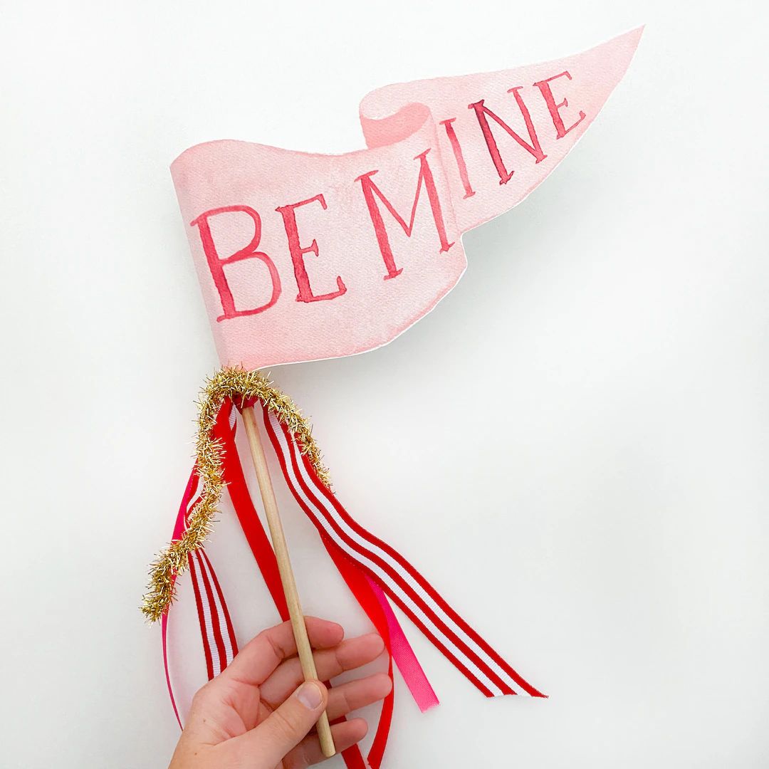 Be Mine Pennant Flag | Valentine's Day Party Pennant | Valentine's Day Photo Prop | Valentine's D... | Etsy (US)