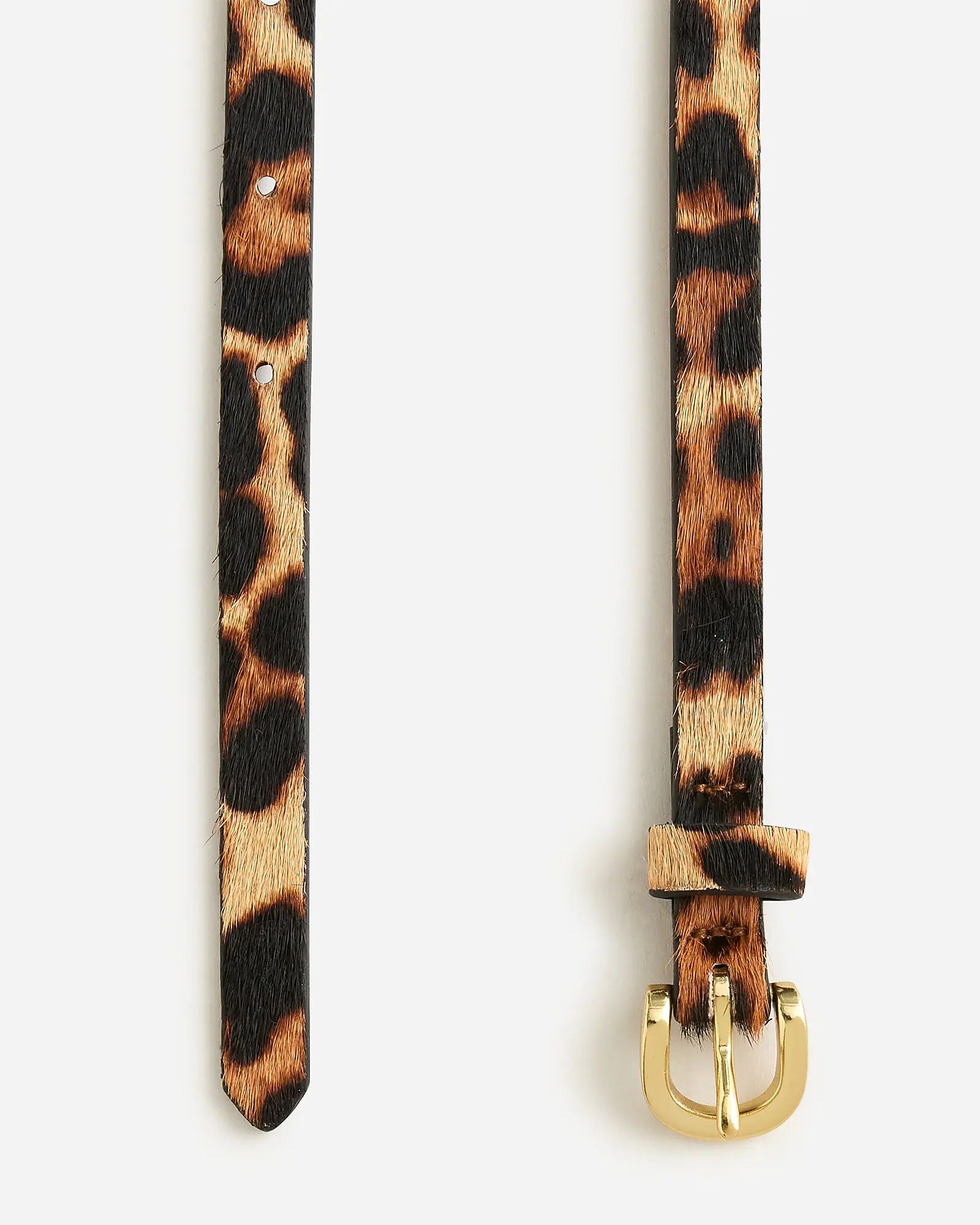 Skinny calf hair belt in leopard | J.Crew US