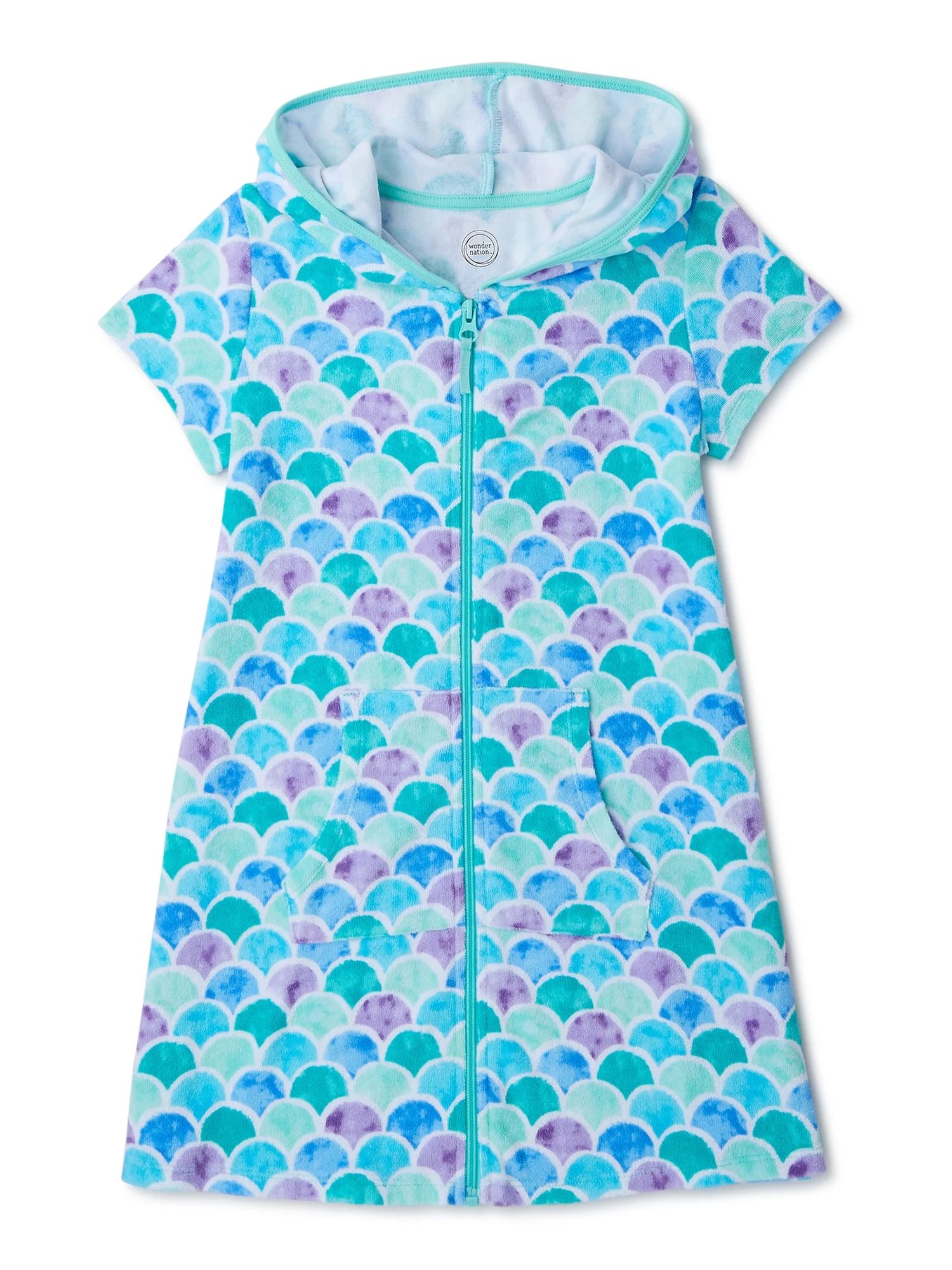 Wonder Nation Girls Hooded Terry Cloth Cover-Up, 4-16 & Girls Plus | Walmart (US)