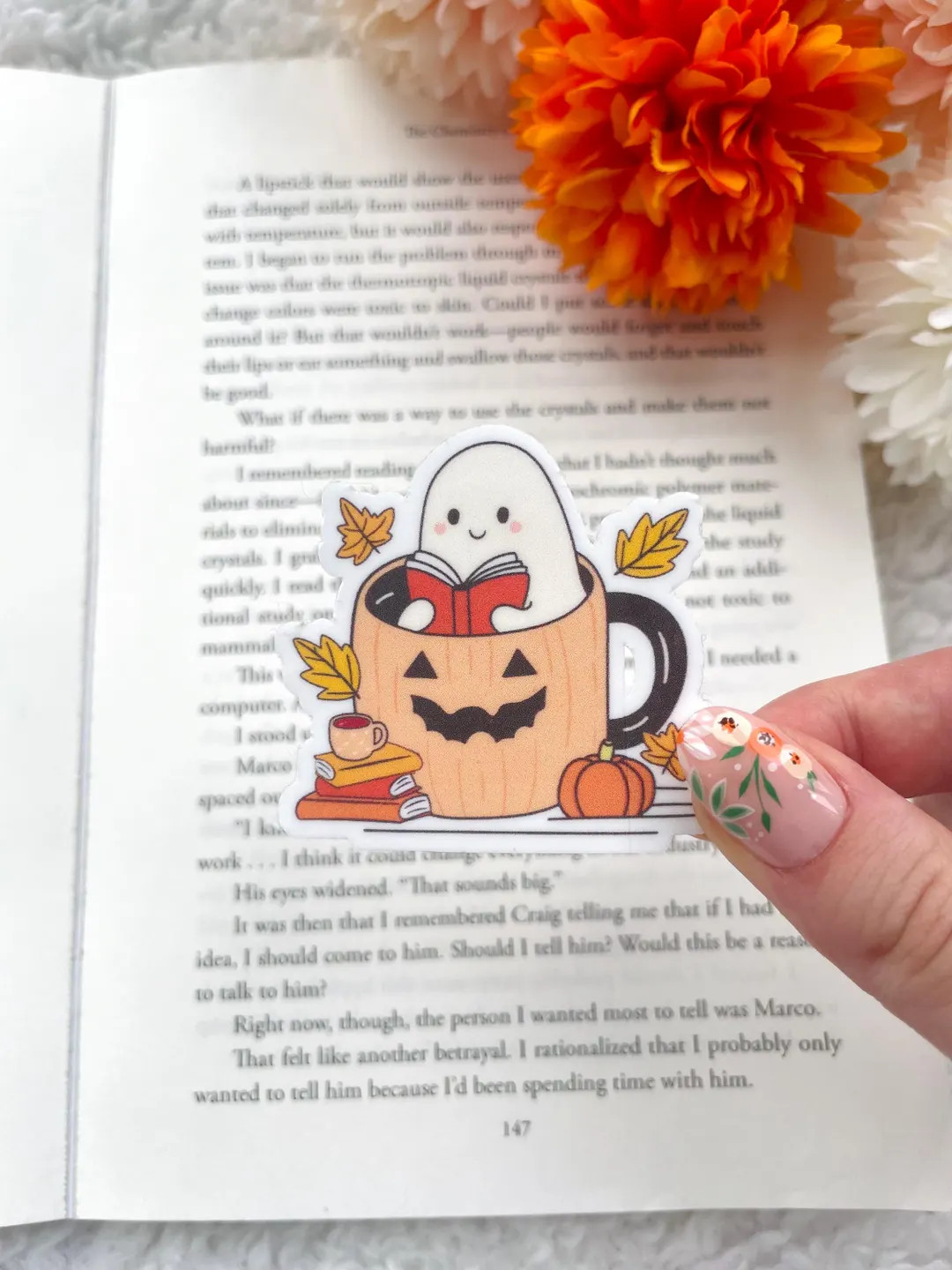 Ghost Pumpkin Cup Sticker - Etsy | Etsy (US)