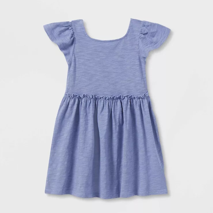 Toddler Girls' Short Sleeve Solid Knit Washed Dress - Cat & Jack™ | Target