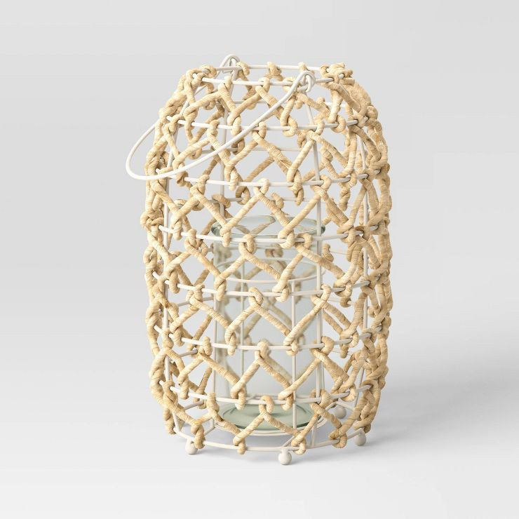 Maize/Glass Outdoor Lantern Candle Holder Beige - Opalhouse™ designed with Jungalow™ | Target