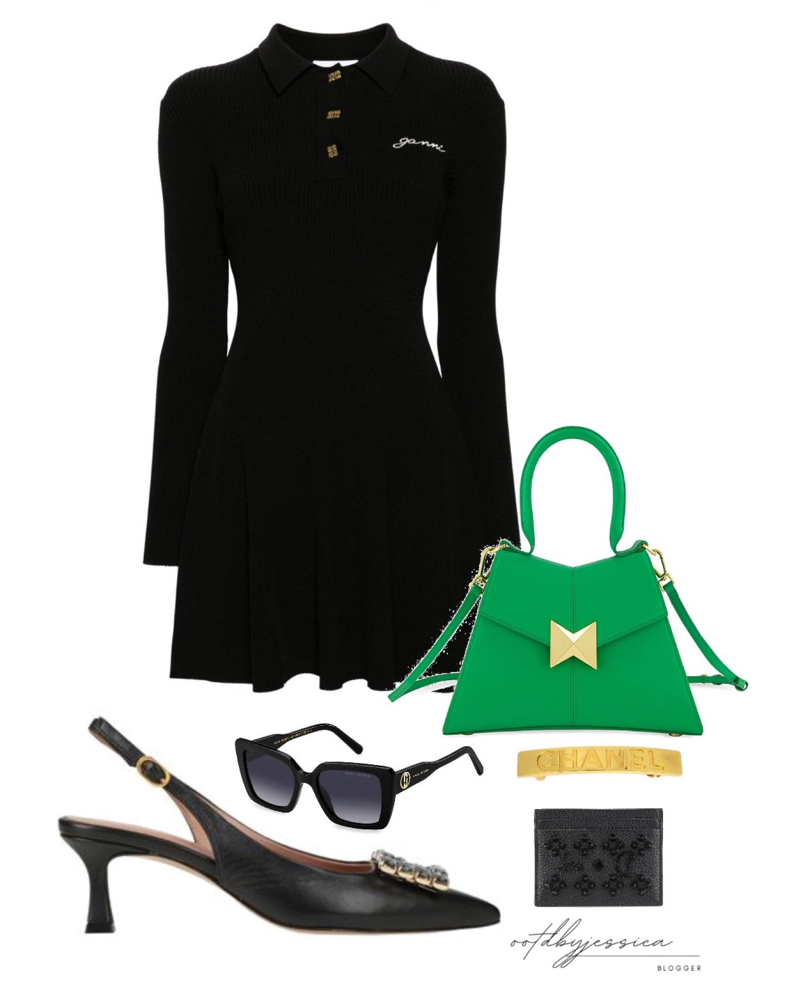 i just came across this ganni ribbed black dress and thought i’d put an outfit together based around it! #ganni #greenbag #summer #springoutfit #blackdress

#LTKworkwear #LTKeurope #LTKsummer