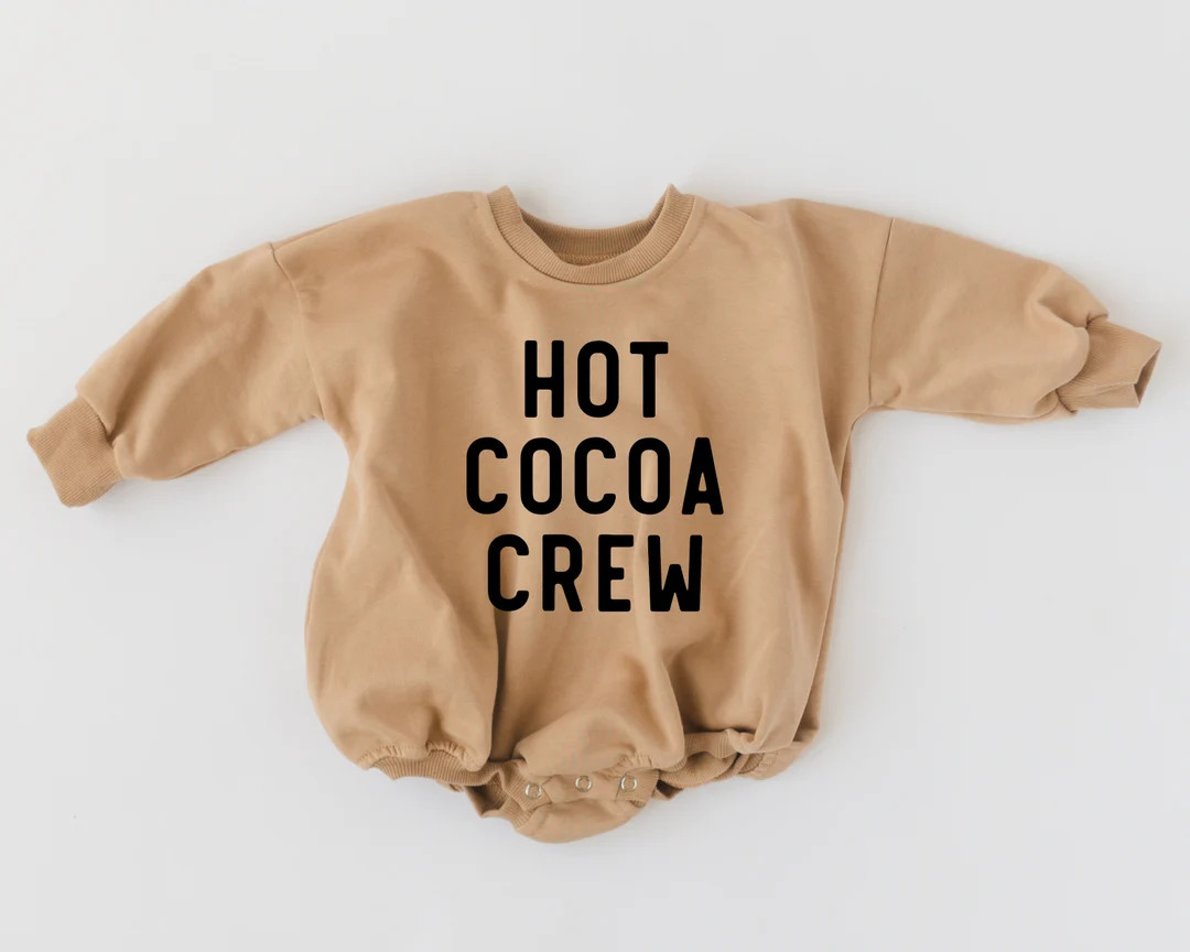 HOT COCOA CREW Graphic Oversized Sweatshirt Romper  Baby - Etsy | Etsy (US)