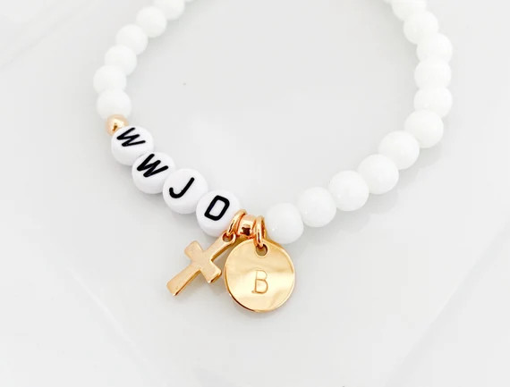 WWJD bead bracelet, What would Jesus do, Religious bracelet, Confirmation gift, Baptism gift, Fir... | Etsy (US)