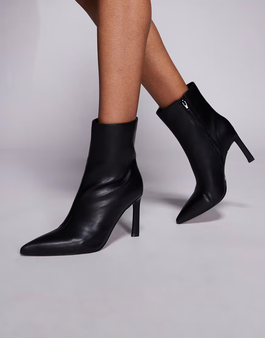 ASOS DESIGN Eve heeled ankle boots in black | ASOS (Global)