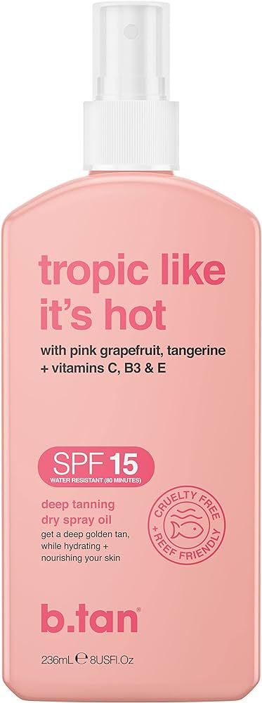 B.Tan Tropic Like Its Hot SPF 15 Tanning Oil Unisex 8 oz | Amazon (US)