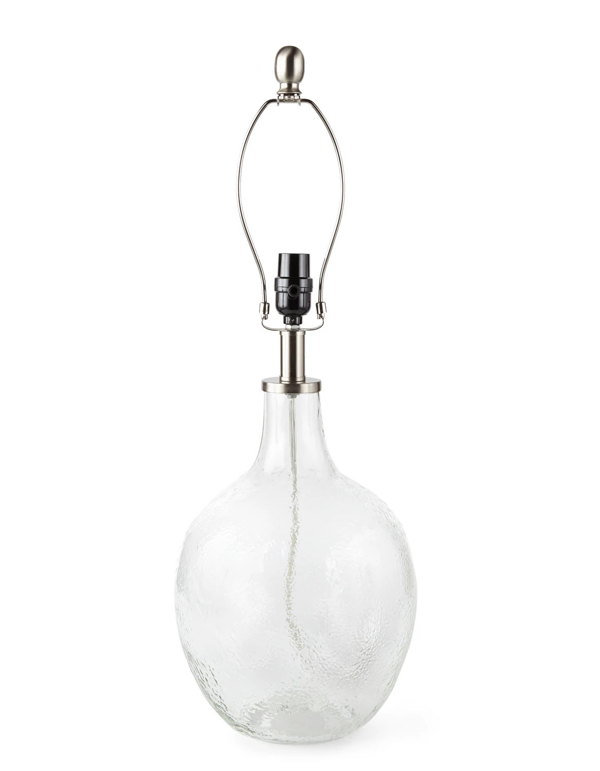 allen + roth 19-in Brushed nickel/clear water Plug-in 3-way Glass Lamp Base one_size | LBX011C | Lowe's