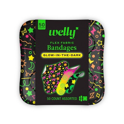 Welly Flex Fabric Glow in the Dark Adhesive Bandages - 50ct | Target