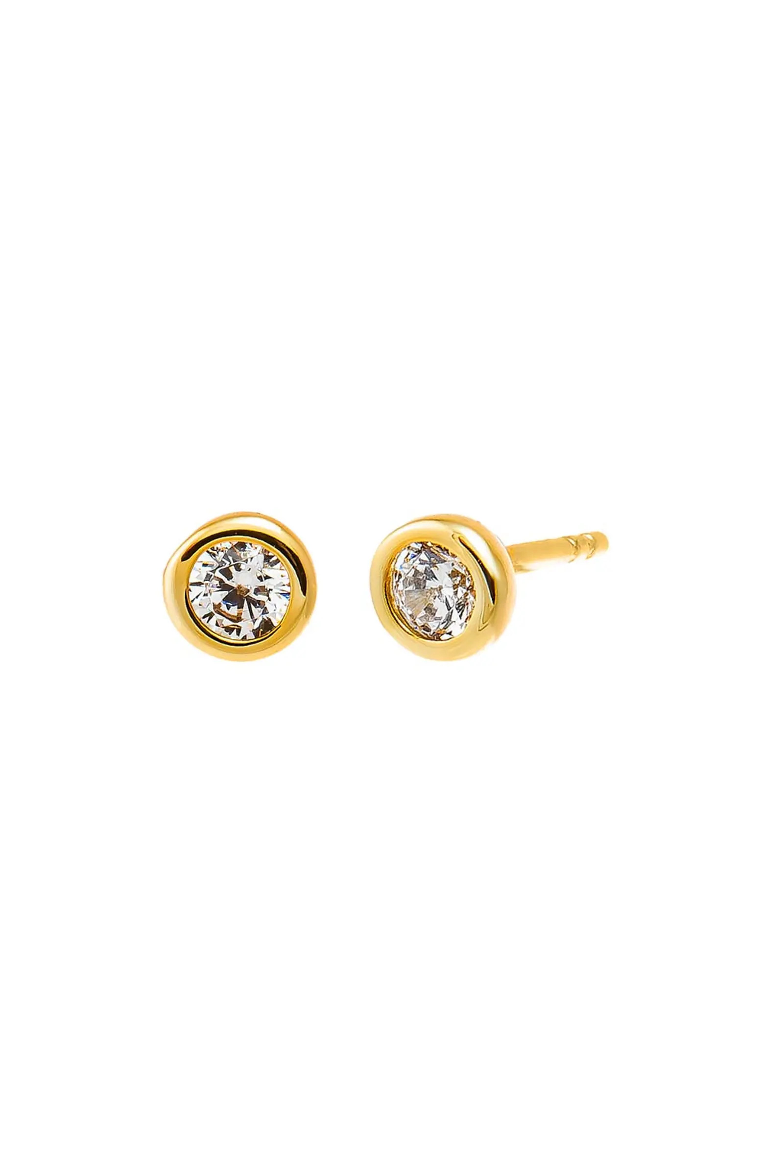 BY ADINA EDEN Mini CZ Bezel Stud Earring | Nordstrom | Nordstrom