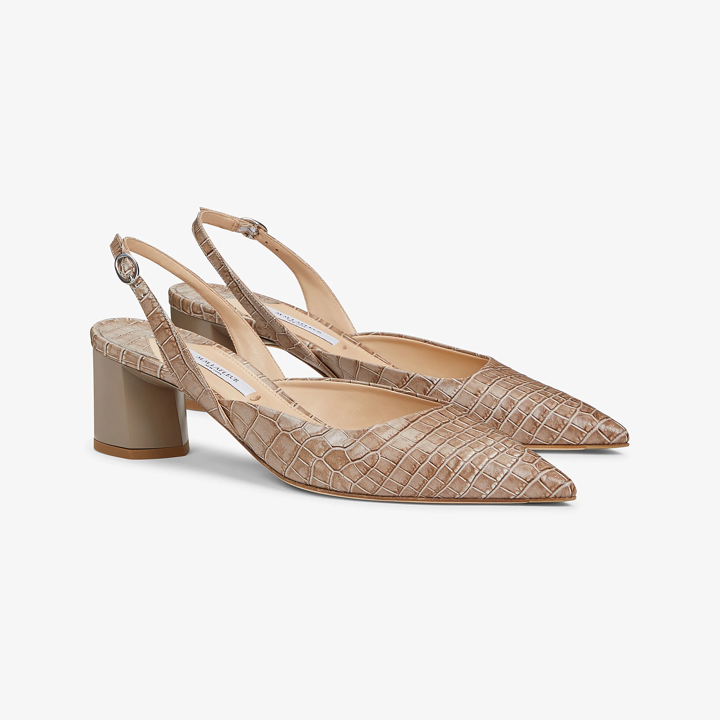 Irene Slingback - Embossed Croc :: Rosy Taupe | MM LaFleur