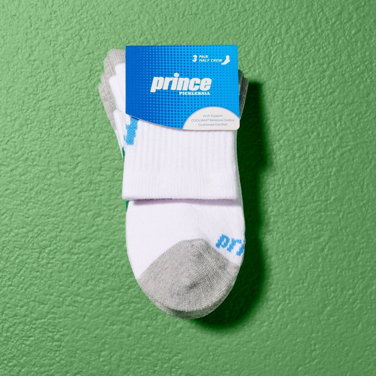 Prince Pickleball Women's Mid-Crew Socks 3pk - White 6-10 | Target
