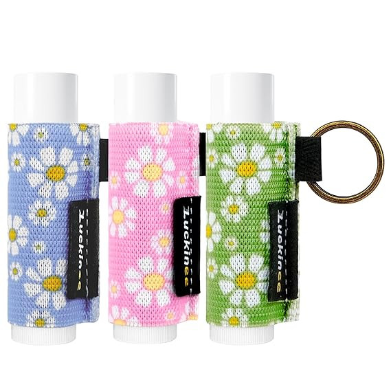 3PCSLip Balm Holder Keychain Lip Gloss Keychain Holder Lipstick Holder Lip Balm Pouch Keychain Co... | Amazon (US)