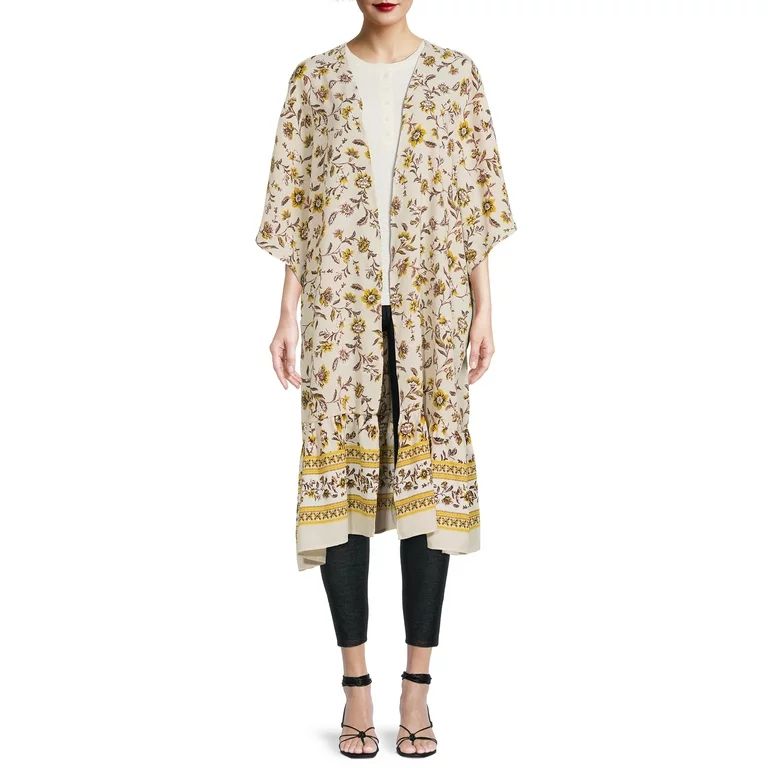 Time and Tru Women's Long Printed Duster | Walmart (US)