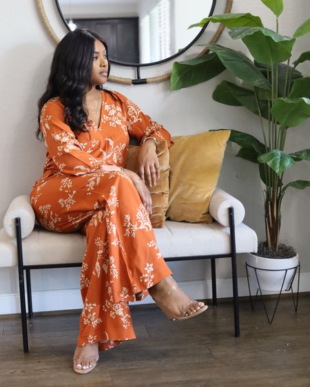 This gorgeous floral jumpsuit from Sèzane had a hold on me!!! It’s beautiful for a spring or summer wedding guest outfit, dinner party, vacay vibes or even a fun brunch. Wide leg trousers style, v neck, floral, lightweight. I’m wearing a M. 

#LTKsalealert #LTKstyletip #LTKworkwear