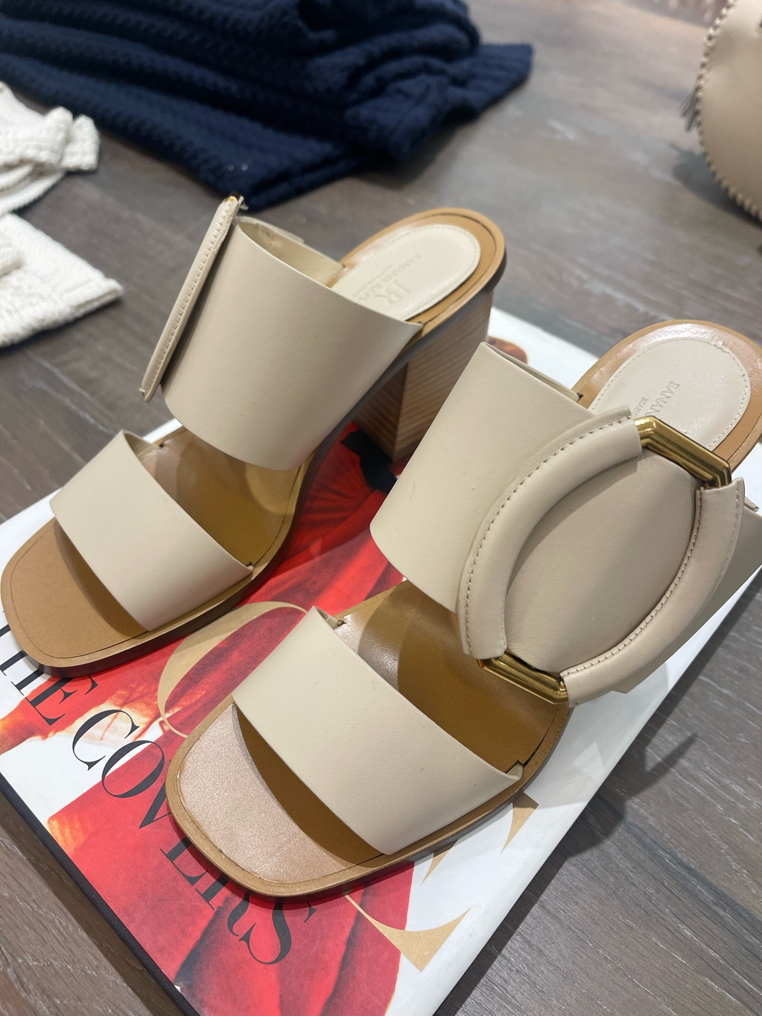 Leather mid 2024 heel sandals