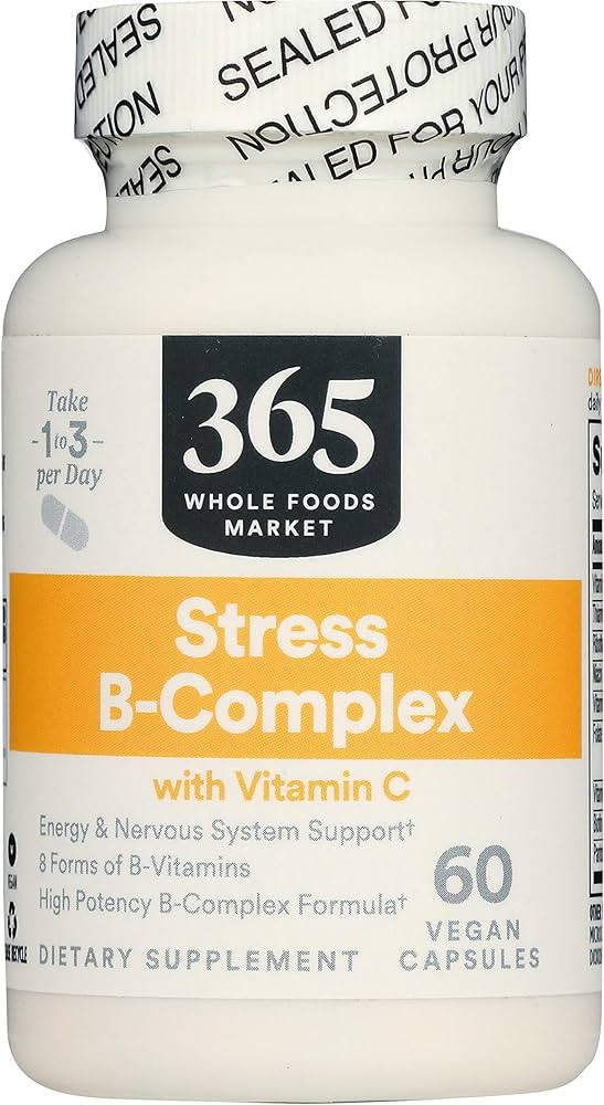 365 by Whole Foods Market, Vitamin B Stress Complex with Vitamin C, 60 Veg Capsules | Amazon (US)