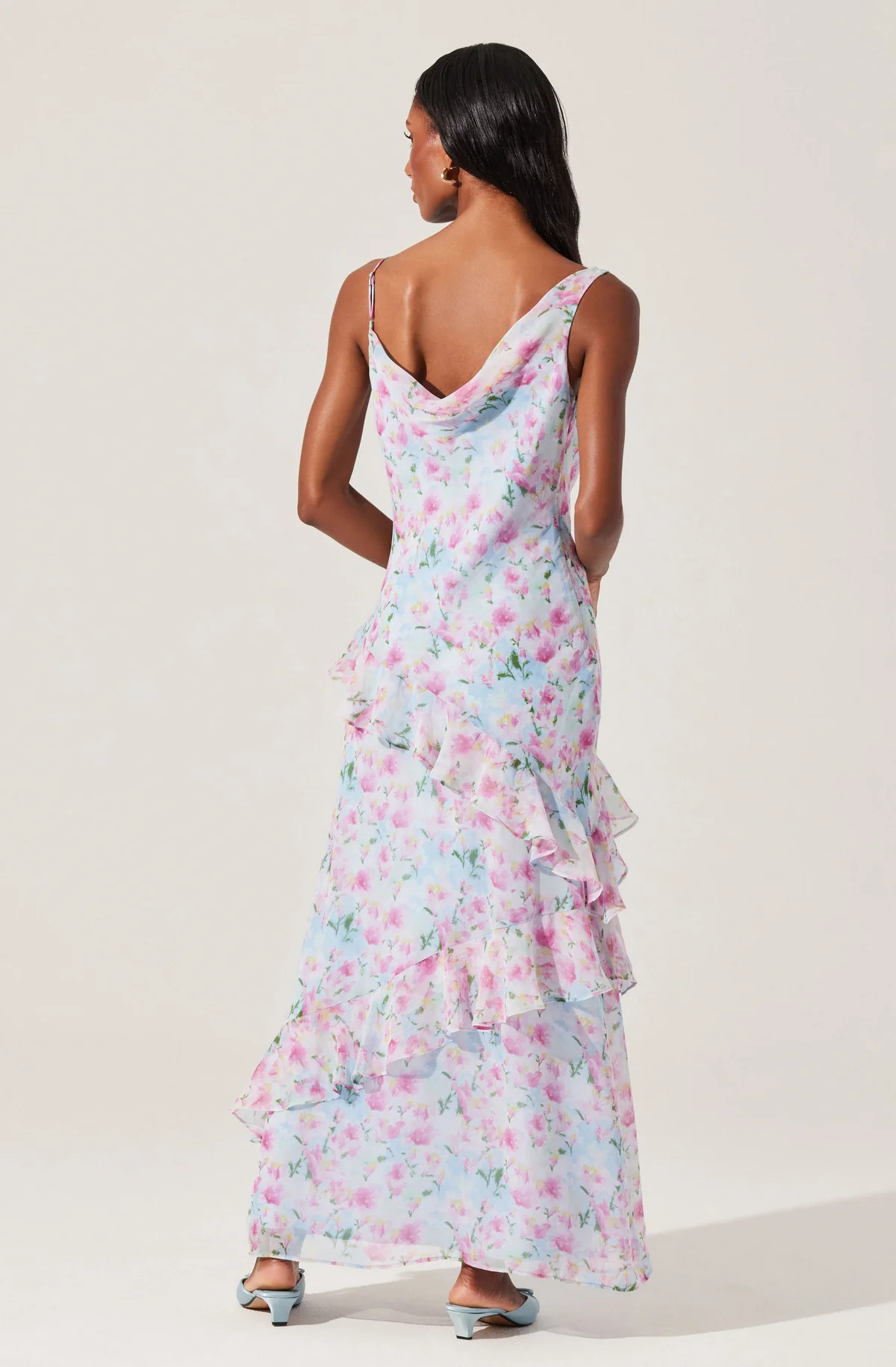 Levina Asymmetric Floral Ruffle Dress | ASTR The Label (US)