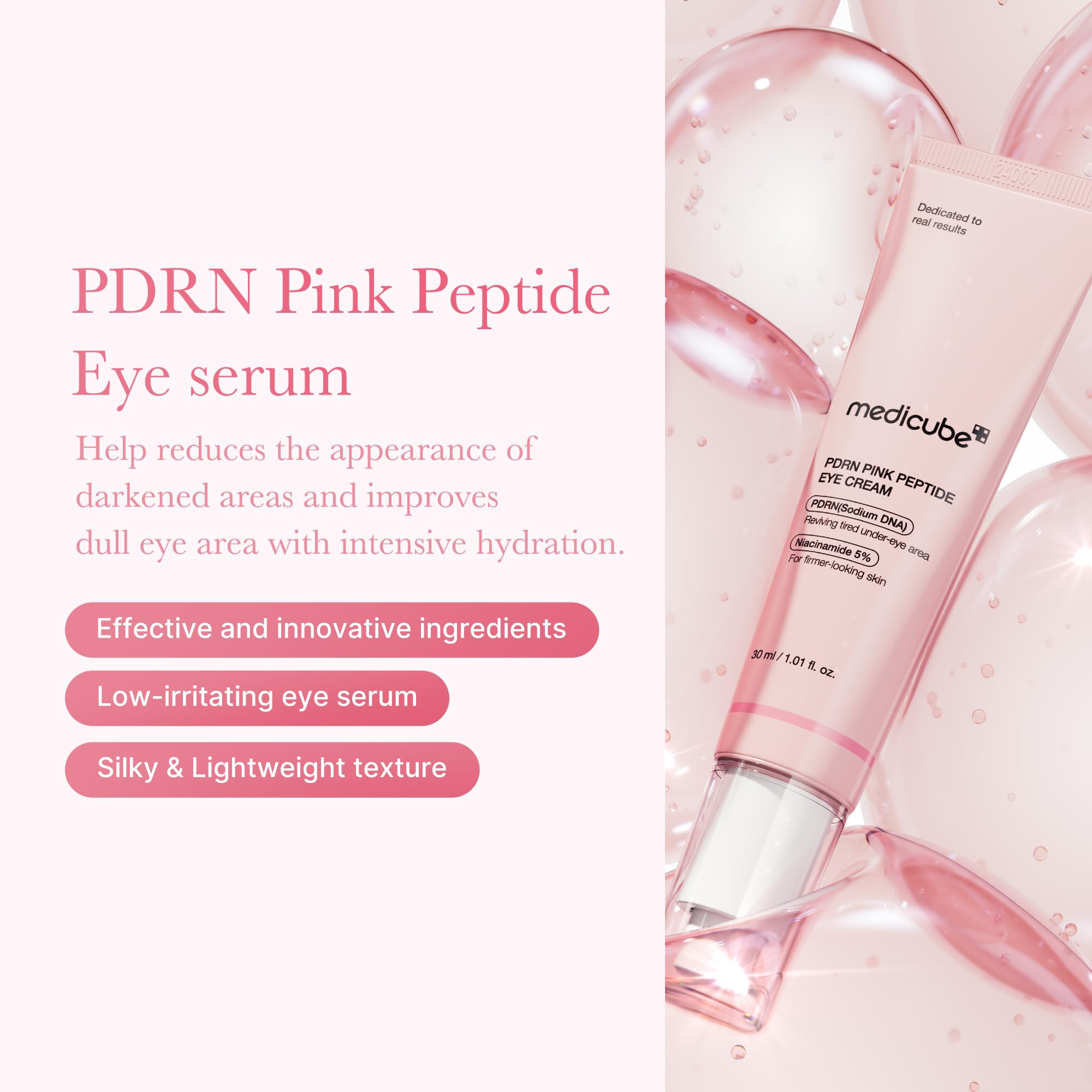 medicube Eye Serum with Salmon DNA PDRN & Pink Peptides | 99% Purity Retinol for Fine Lines | PDR... | Amazon (US)