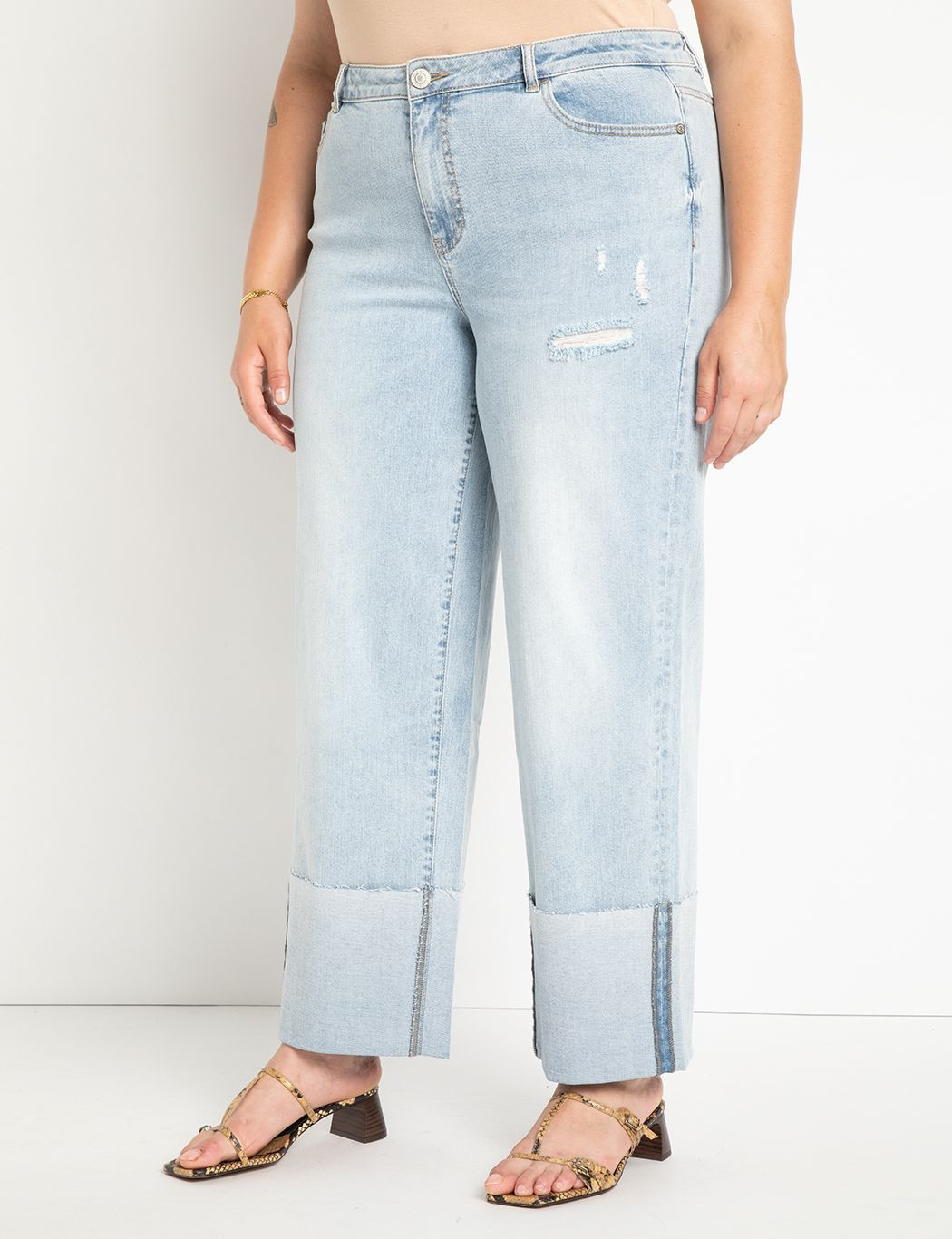 Cuffed Straight Leg Jean | Eloquii