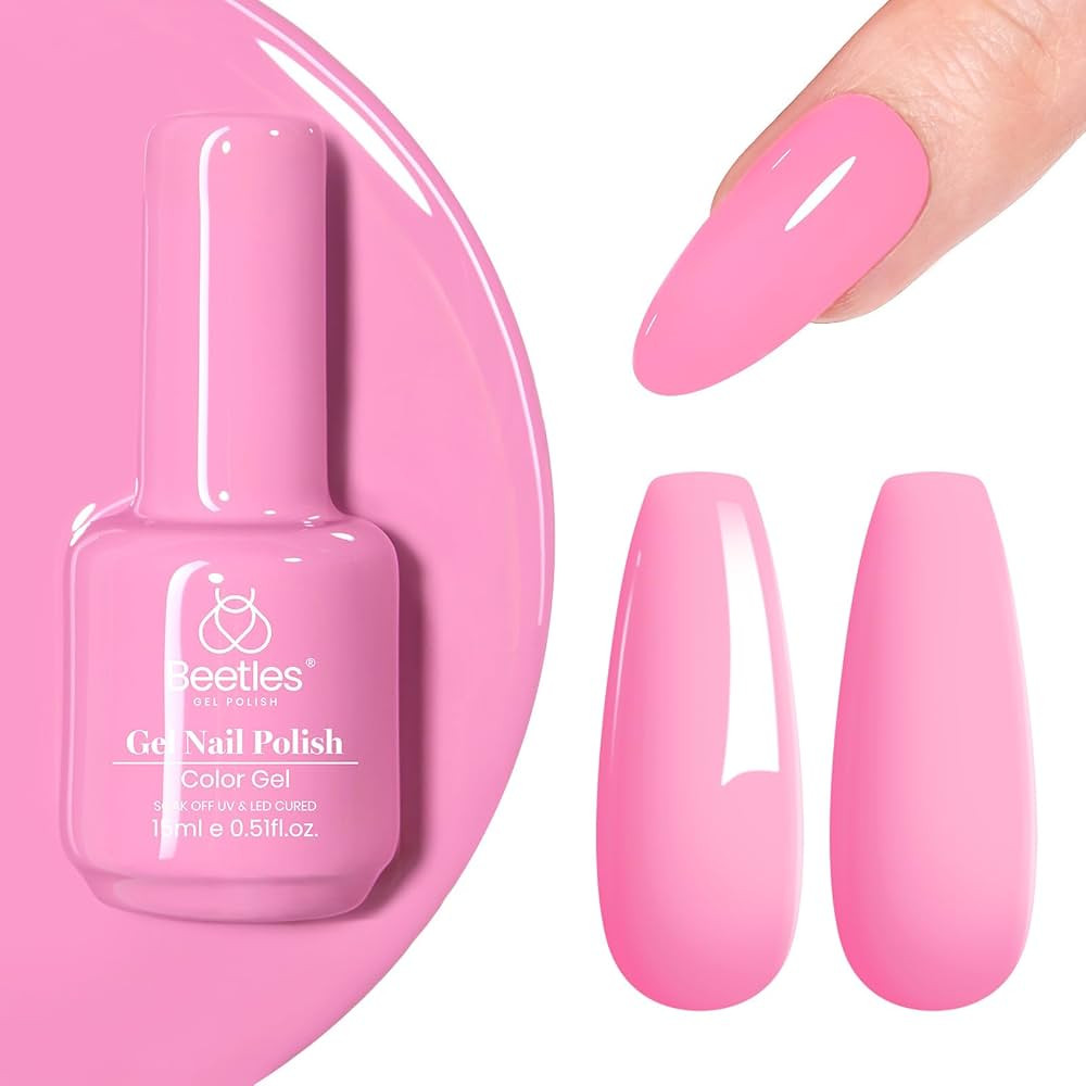 Beetles Pink Gel Nail Polish 15ml Silk Rosettes Nail Art Soak Off Manicure Salon DIY UV Lamp Cure... | Amazon (US)