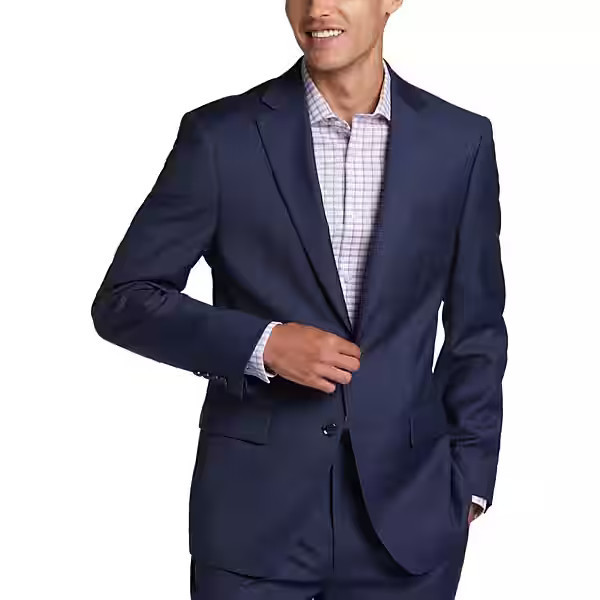 Calvin Klein Slim Fit Men's Suit Blue Plaid - Size: 38 Long | The Men's Wearhouse