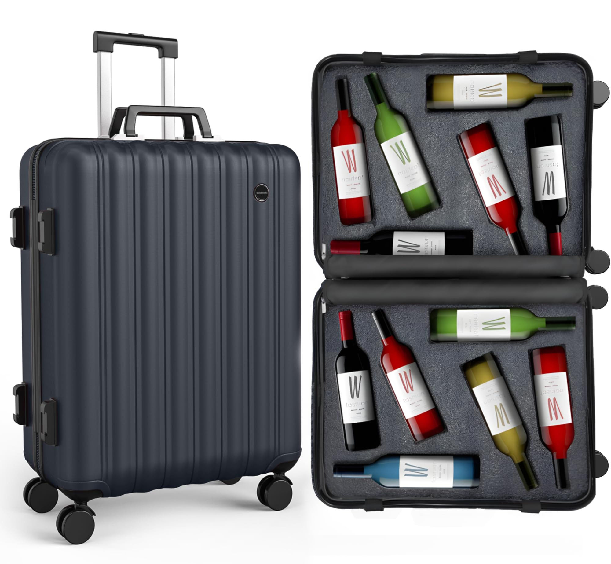 boldworks Wine Suitcase for Airplanes 12 Bottle Wine Luggage for Airplane Travel with TSA Approve... | Amazon (US)
