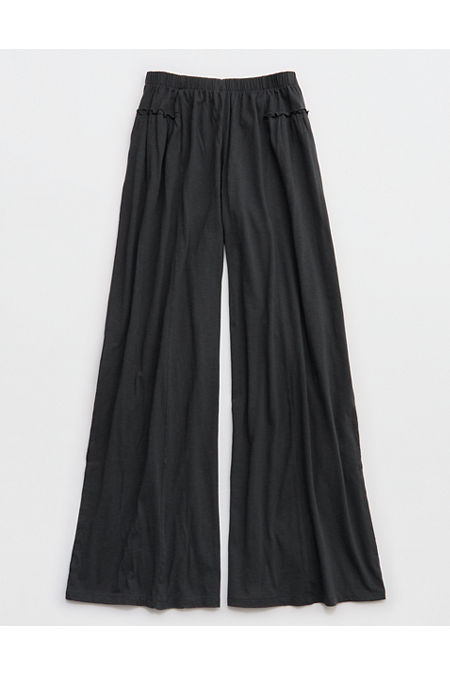 Aerie Happiest Wide Leg Pant Women's Smoked Gray XXS | Aerie
