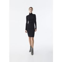 Black Fitted Midi Dress, Warm Knee Length High Neck Turtleneck Fall Spring Phoebe Marcellamoda - Md1 | Etsy (US)