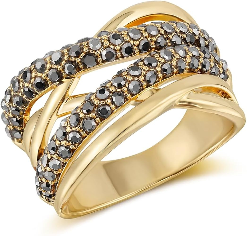 Anillos de oro para mujer, estilo vintage, grueso, punk, marcasita, varias filas, joyería de dis... | Amazon (US)