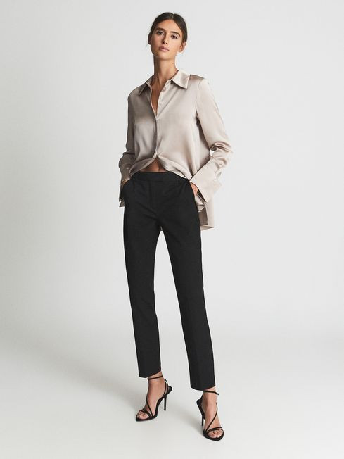 Reiss Black Joanne Petite Slim Fit Tailored Trousers | Reiss (UK)