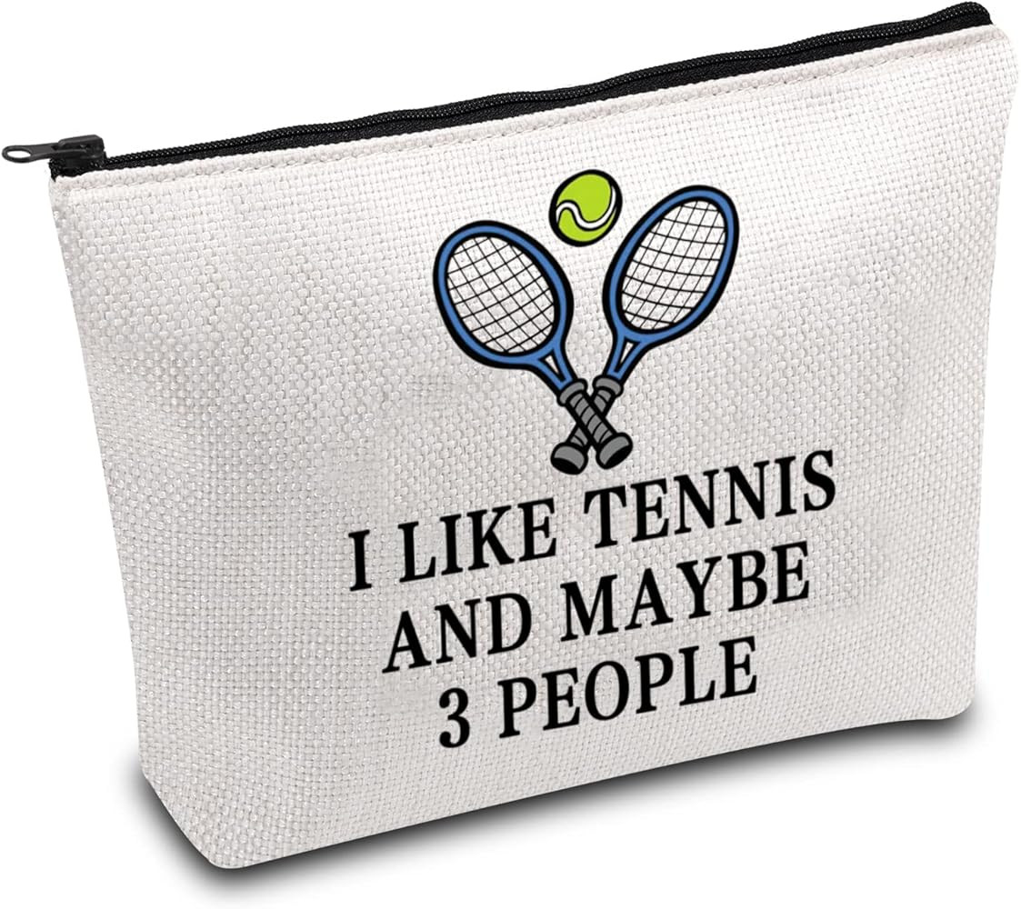 BDPWSS Tennis Player Gift Tennis Lover Gift Tennis Makeup Bag I Like Tennis And Maybe 3 People Zippe | Amazon (US)
