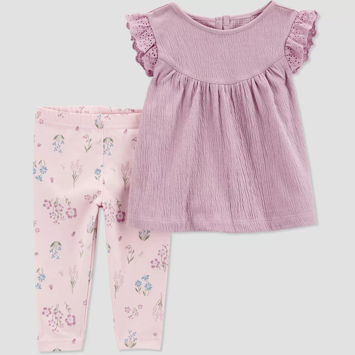 Carter's Just One You®️ Baby Girls' Floral Top & Bottom Set - Purple | Target